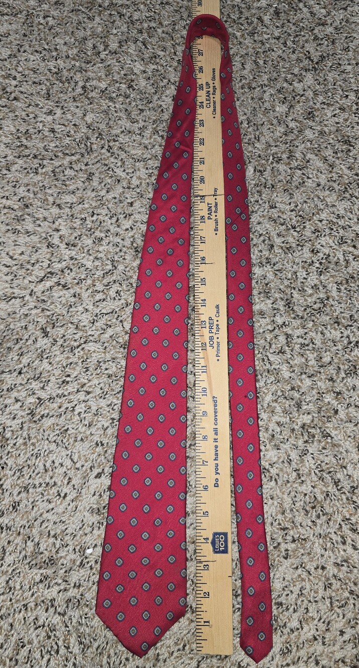 Etienne Aigner Red Silk Tie with Small Diamond Motif